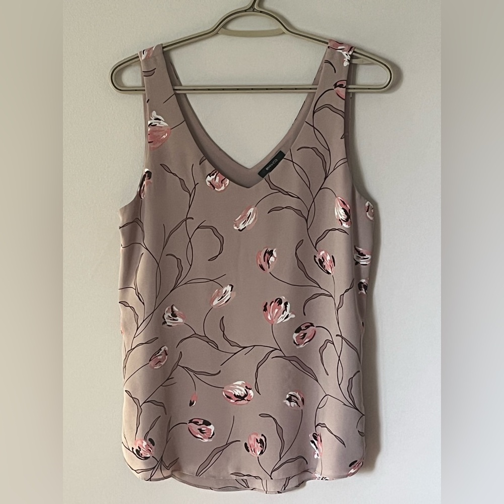 Women’s RW&CO Pink Sleeveless Floral Blouse Tank Top